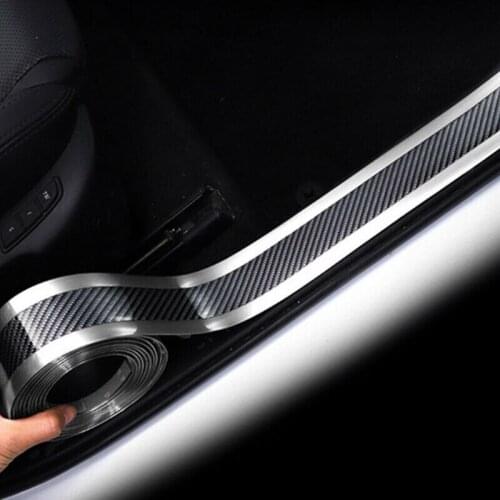 3/5/7CM 1M Car Sticker Carbon Fiber Rubber DIY Door Sill Protector Edge Guard Strip Car Door Protector Car Styling