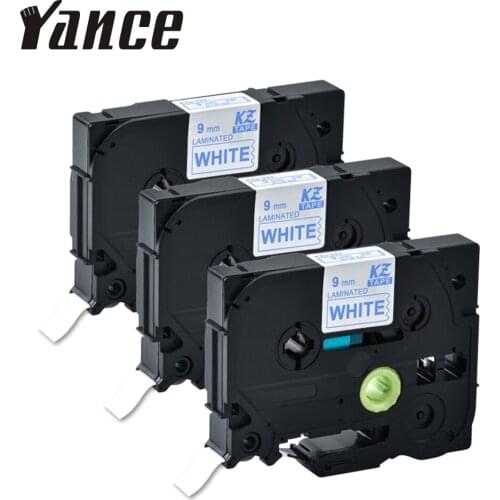 3Pcs label tapes Tze-223 Tz-223 Laminated Tape Compatible For Brother label printer 9mm blue on white Tze 223 label maker tape