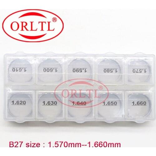 50pcs Adjusting Shim B27 Common Rail Injector Adjustment Shim B27 Gasket Washer Size: 1.57-1.66mm for DENSO Injectors