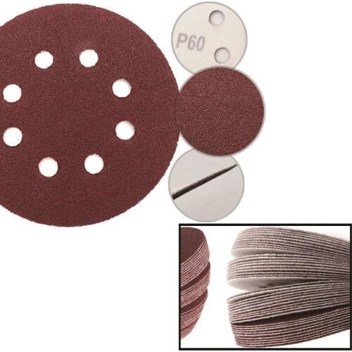 72pcs 5 Inch 125mm Round Sandpaper Eight Hole Disk Sand Sheets Grit 60-2000 Hook and Loop Sanding Disc Polish High Quality