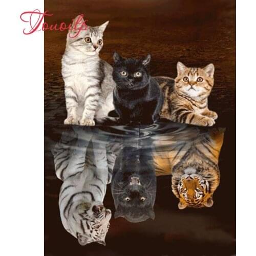 TOUOILP Full Square/Round Drill 5D DIY Diamond Painting "Animal cat Tiger leopard" Embroidery Cross Stitch 5D Home Decor Gift