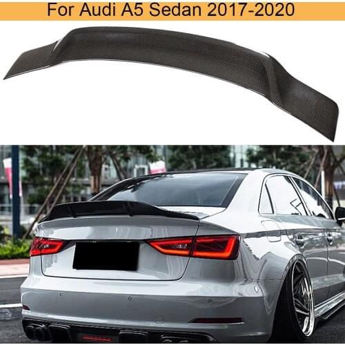 Car Rear Trunk Spoiler Wing for Audi A5 Sedan 4 Door 2017 - 2020 Rear Tail Trunk Boot Lip Wing Spoiler Carbon Fiber
