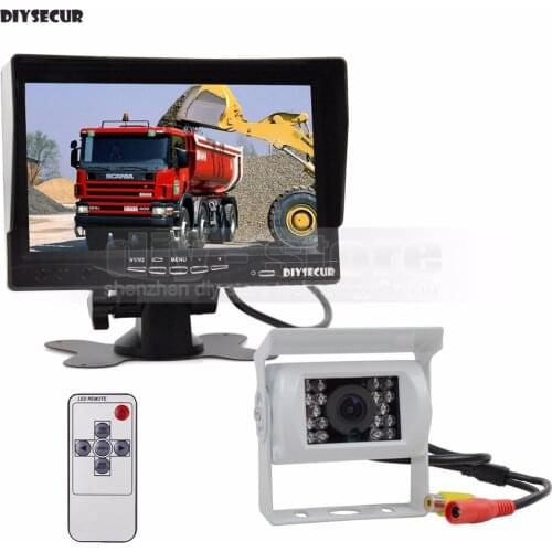 DIYSECUR Quality HD 7 inch TFT LCD Display Rear View Car Monitor + Waterproof IR CCD Night Vision Rear View Car Camera White