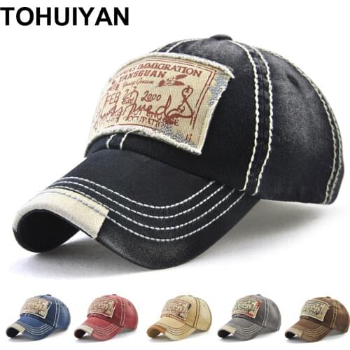 [TOHUIYAN] Brand Mens Baseball Cap Women Casual Snapback Cap Vintage Dad Hat 100% Cotton Bone Trucker Cap Adult Casquette Homme