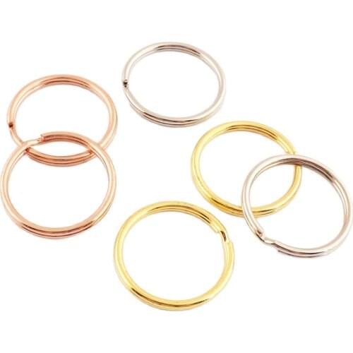Keyring 22mm(1inch) O ring Key Holder Pocketed Clasps Connectors Accessories For Key Porte Circle Keychain Parts DIY Keychain