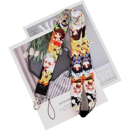 ZF3080 1pcs Cartoon Style Anime Lovers Key Chain Lanyard Neck Strap For USB Badge Holder DIY Hang Rope Child Fans Kids Gifts