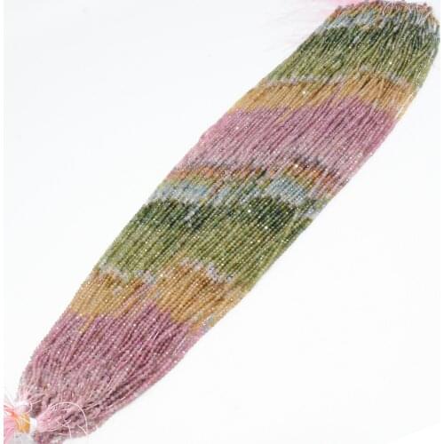 Natural Multiple Tourmaline Faceted Round Beads 2.2mm, Selected Color