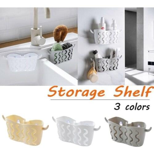 Pure Color Kitchen Sink Caddy Sponge Holder Storage Organizer Soap Drainer Rack Strainer