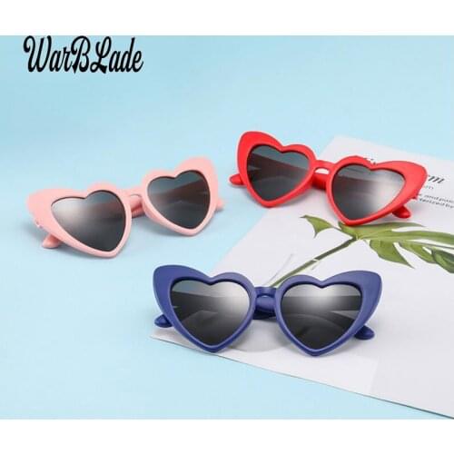 WarBLade Children Kids Polarized Sunglasses Fashion Heart Shaped Boys Girls Sun Glasses UV400 Baby Flexible Safety Frame Eyewear