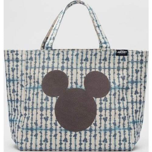 Disney new Mickey Mouse canvas bag handbag shopping bag ladies shoulder bag large capacity Mickey Mouse tote bag birthday gift