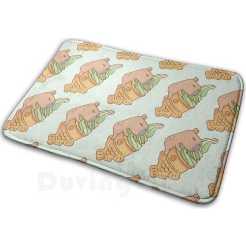 Capybara With Matcha Taiyaki Ice Creamcarpet70 Carpet Capybara Taiyaki Ice Cream Summer Food