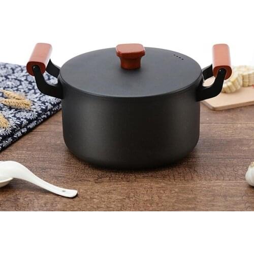 Free shipping Iron Pot Stock Pot, Double Handle Saucepan Kitchen Cooking Pot Soup Pot Cooking Pot