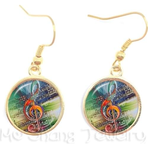 2018 Hot Sell Music Art Piano Time Gem Earrings Alloy Glass Pendant Fashion Creative Gift For Women Souvenirs