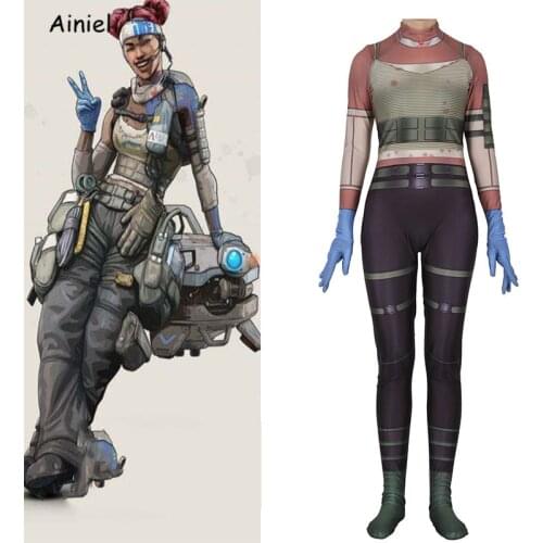 Hot Game Apex Legends Lifeline Ajay Che Cosplay Costumes Zentai Bodysuit Suit Jumpsuits Halloween Costumes for Adult Women Kids