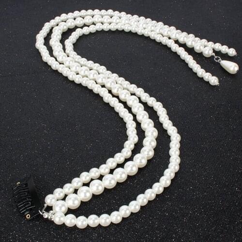 Fashion Pearls Long Chain Hairpins Headwear Women Girls Elegant Tassel Hair Clip Hair Comb Braid Hair Styling Party