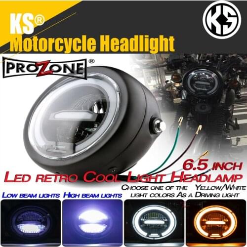 Motorcycle 6.5 inch LED retro headlights daytime running light ring headlights Motorcycle accessories
