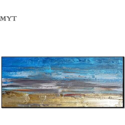New year wall decor abstract painting blue acrylic canvas pictures for living room Bedroom hand painted canvas oil paintings