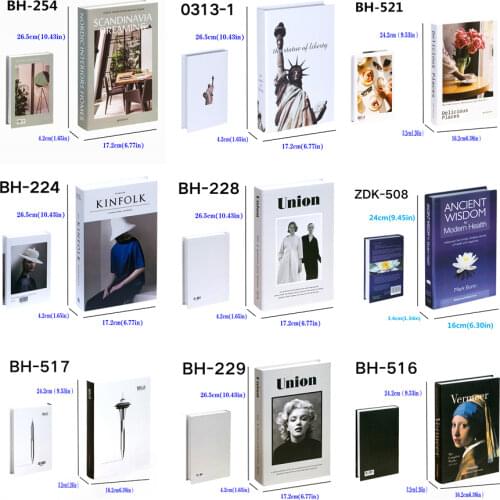 Fashion Fake Books for Decoration Luxury Home Decor Simulation Books Club Hotel Model Storage Box Living Room Props 2021