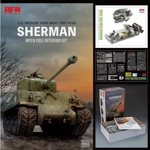 Combo Set w/Fully Interior [RYEFIELD MODEL]RFM RM-5042+2002 1/35 SHERMAN MEDIUM TANK M4A3 76W HVSS