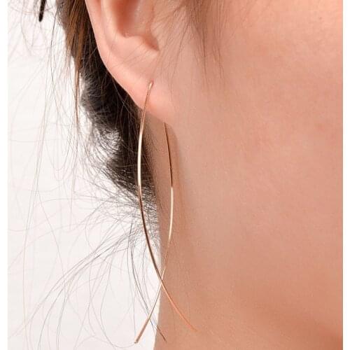 Long Stud Earring Womens Simple Fish Shape Copper Earrings Set Solid Color Cute Vintage Jewelry Kolczyki Pendientes