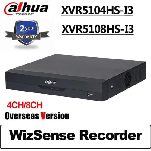 Dahua XVR XVR5104HS-I2 XVR5108HS-I2 4CH 8CH Up to 6MP H.265 WizSense Digital Video Recorder 1 SATA Port