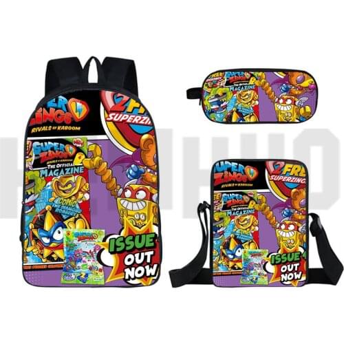 Sac A Dos 3D Print Super Zings Series 5 School Bag Child 3 Pcs Set Anime Superzings Backpacks Teenagers 16 Inch Bookbag Mochilas
