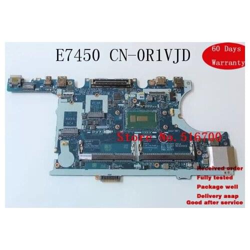 Placa base For Dell E7450 Motherboard I5-5300U CPU ZBU10 LA-A961P CN-0R1VJD 0R1VJD R1VJD Test Function