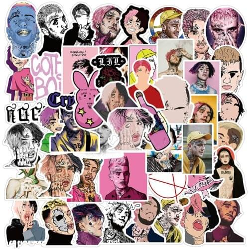 50PCS Singer LIL PEEP Stickers Laptop Guitar Luggage Fridge Skateboard Car Bike Waterproof Cool Sticker Decal Kids Classic Toys