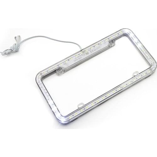 LED American Frame for Car Number Streamer Light Plastic Car Modification License Plate Frame Car Decoration Accessories