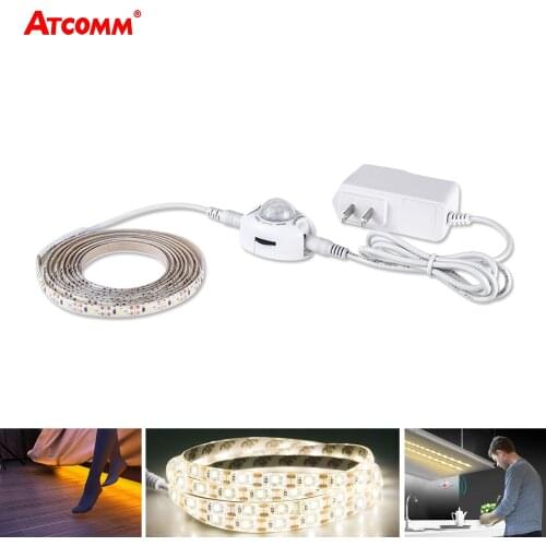 12V PIR Motion Sensor LED Strip Light Cabinet Lamp 1m 2m 3m 4m 5m SMD 2835 60 LEDs/m Diode Tape Lamp For Bedroom Stairs Hallway
