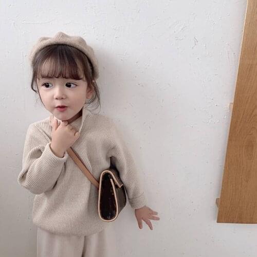 Girls' Half Turtleneck Sweater 2020 New Fashion Loose Top ChildrenS Bottoming Clothes Autumn And Winter Jacket Clothes For Girl