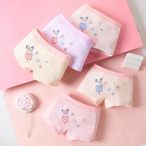 Girls Panties Kids Cotton Underwear Childrens Briefs Cartoon Short 5pcs/Lot