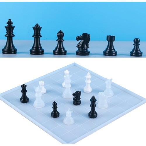 High Quality UV Epoxy Silicone mold International Chess Resin Mold Piece Chessboard DIY Handmade Jewelry Making Chess Finding