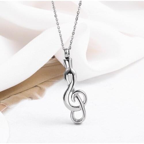 1PC Stainless Steel Openable Music Note Urn Necklaces For Women Men Keepsake Unisex Accessory Cremation Jewelry for Ashes