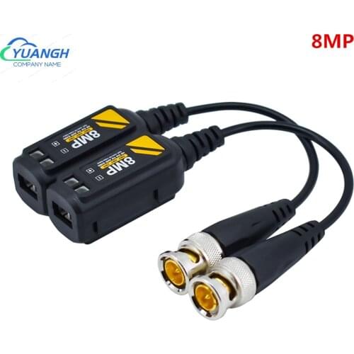 10 Pairs 8MP BNC CCTV Coax Video Balun Transmitter AHD/HD-CVI/TVI/CVBS Passive Twisted Pair