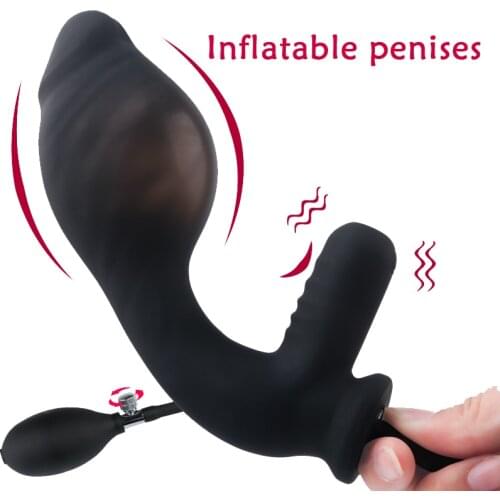 10 Modes Inflatable Dildo Vibrator Huge Big Anal Plug Vibrator Pussy Pump Anal Dilator Expandable Big Butt Plug Anal Sex Toys