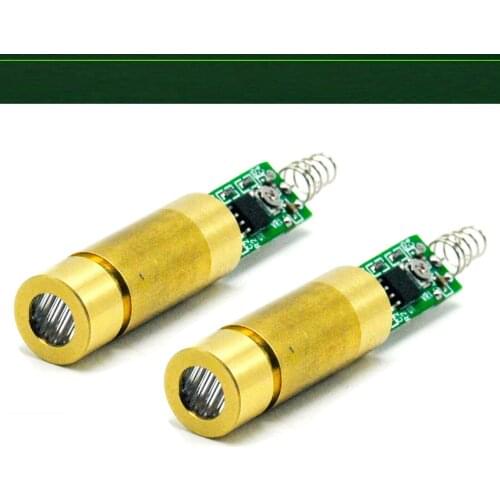 2pcs 532nm 5mW 3V-3.7V Green Laser Line Diode Module w / Spring & Driver