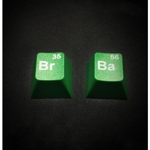 2pcs Breaking Bad Br Ba Design Green Keycaps For Cherry Mx Switch Mechanical Gaming Keyboard Cherry Profile Green Key Cap