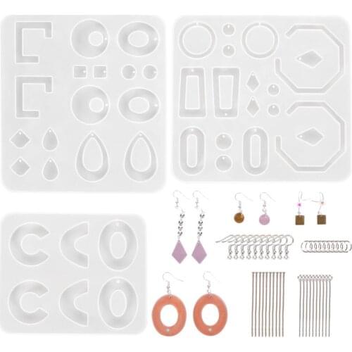 203Pcs/Set Jewelry Silicone Mold Earring Necklace Pendant Resin DIY Clay Epoxy Moulds For DIY Jewellery Making Molds Tool Kit