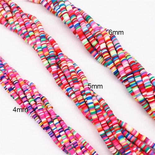 3/4/5/6/8mm Clay Beads Flat Round Clay Polymer Loose Spacer Beads For Jewelry Making DIY Handmade Bracelet Jewelry Finding