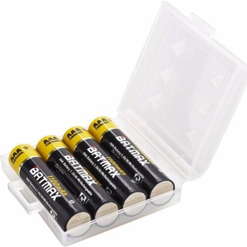 4Pcs 1100mAh AAA Ni-MH Rechargeable Batteries for AAA Batteries battery AKKU + Battery case