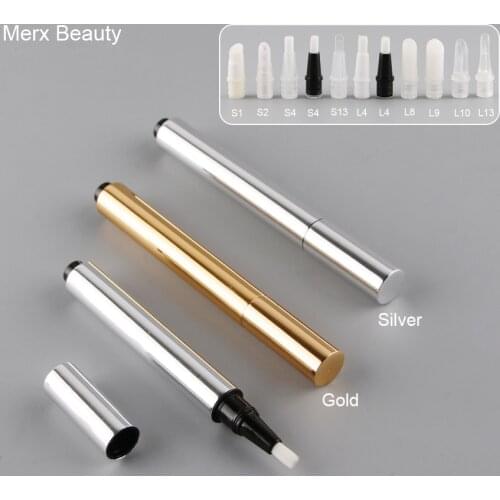 50PCS 3ML Aluminium Metal Empty Makeup Eye Gel Pen Click Pen Press Pen In Gold And Silver Color For Lip Gloss Essential Oil