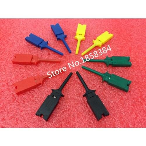 50pcs/lot=5colors *10pcs;Test Hooks Clips for Logic Analyzers Logic Test Clip 5 Colors: Red Black Yellow Green Blue