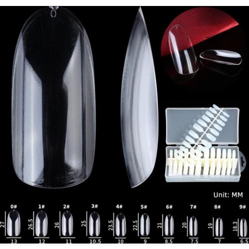 500pcs Oval Full Cover False Nails Seamless Fake Nail Artificial Nail Art Tips Finger Salon DIY Practice Manicure Supply