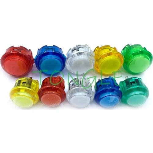 6 PCS/LOT Arcade Machine No-LED Type Transparent SANWA Buttons 30mm/24mm For Arcade Game Machines