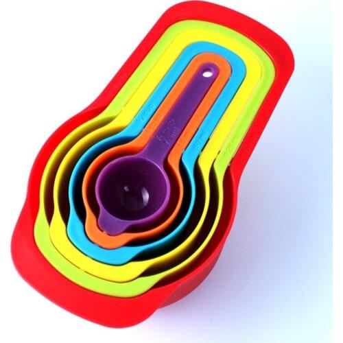 6pcs Multi Purpose Spoons/cup Measuring Tools Pp Baking Accessories /plastic Handle Kitchen Gadgets Rainbow Measuring Cup/spoon
