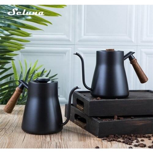 850ml Hand Drip Coffee Kettle Pots with Thermometer Gooseneck Pour-Over Kettles for Drip Coffee Pot Stainless Steel Kettle