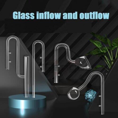 Aquarium Glass Lily Inflow Outflow Skimmer for Plant Fish Tank ADA quality U-shaped Pipe Water Inlet Outlet Filter accessories