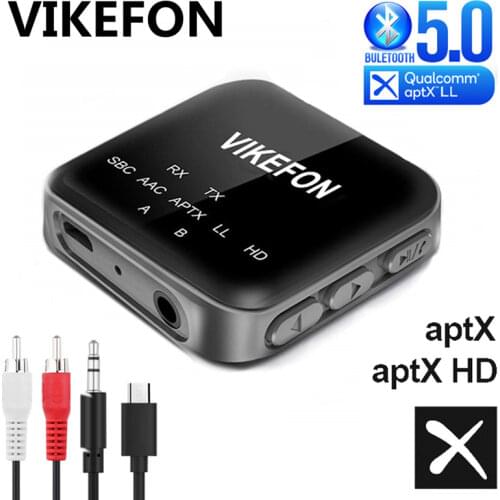 Aptx HD LL Bluetooth 5.0 Audio Receiver Transmitter CSR8675 RCA 3.5mm Jack AUX Wireless Adapter with MiC For TV PC Car speaker