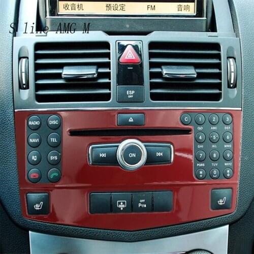 Car Styling For Mercedes Benz W204 Air Conditioner CD Panel Volume knob Buttons Cover Stickers Trim C Class C200 C260 C300 C180